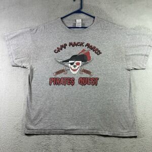 2007 Camp Mack Morris Shirt Adult XL Gray Pirate Quest Graphic Tee BSA OREE WTAC